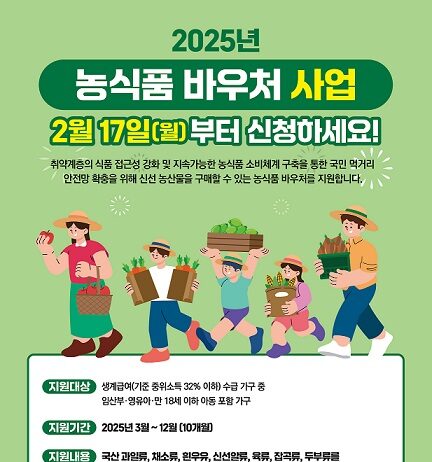 ‘2025년 농식품 바우처 지원사업’ 신청 접수